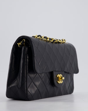 *HOT PRICE* Chanel Vintage Black Small Classic Double Flap Bag in Lambskin Leather with 24k Gold Hardware