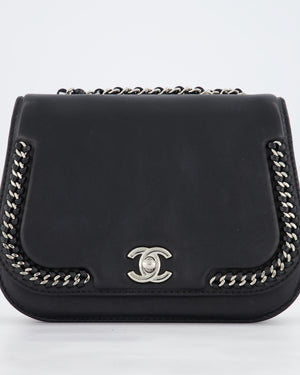 Chanel Braided Chic Flap Bag in Black Lambskin Leather with Silver Hardware