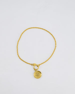 Chanel Vintage Gold Chocker Necklace With CC Medallion Pendant