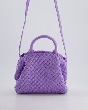 Bottega Veneta Pastel Purple Intrecciato Leather Top Handle Bag with Strap