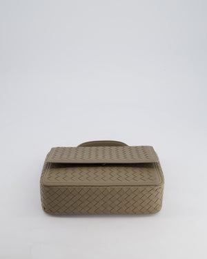 Bottega Veneta Grey Alumna Intrecciato Leather Handle Bag with Strap Detail