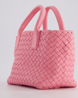 Bottega Veneta Pink Mini Cabat Intrecciato Leather Handle Bag with Strap and Inner Pouch Detail RRP £4,210