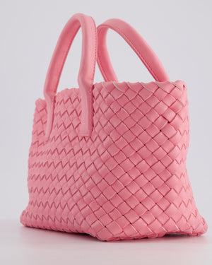 Bottega Veneta Pink Mini Cabat Intrecciato Leather Handle Bag with Strap and Inner Pouch Detail RRP £4,210