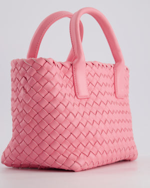 Bottega Veneta Pink Mini Cabat Intrecciato Leather Handle Bag with Strap and Inner Pouch Detail RRP £4,210