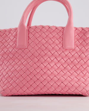 Bottega Veneta Pink Mini Cabat Intrecciato Leather Handle Bag with Strap and Inner Pouch Detail RRP £4,210