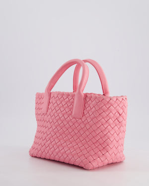 Bottega Veneta Pink Mini Cabat Intrecciato Leather Handle Bag with Strap and Inner Pouch Detail RRP £4,210