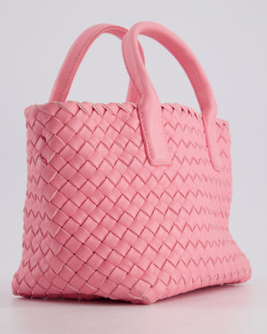 Bottega Veneta Pink Mini Cabat Intrecciato Leather Handle Bag with Strap and Inner Pouch Detail RRP £4,210