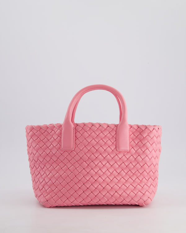 Bottega Veneta Pink Mini Cabat Intrecciato Leather Handle Bag with Strap and Inner Pouch Detail RRP £4,210