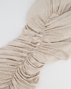 Alexandre Vauthier Beige Asymmetric Crystal Embellished Gown Dress Size FR 40 (UK 12) RRP £5,700