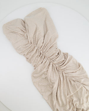 Alexandre Vauthier Beige Asymmetric Crystal Embellished Gown Dress Size FR 40 (UK 12) RRP £5,700