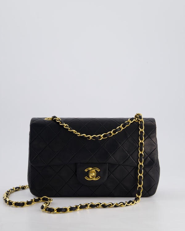 *HOT PRICE* Chanel Vintage Black Small Classic Double Flap Bag in Lambskin Leather with 24k Gold Hardware