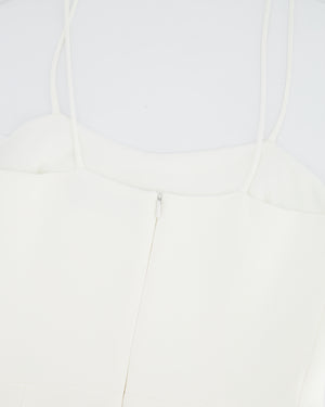 David Koma White Mini Dress with Silver Embellishments Size UK 8 RRP £1,800