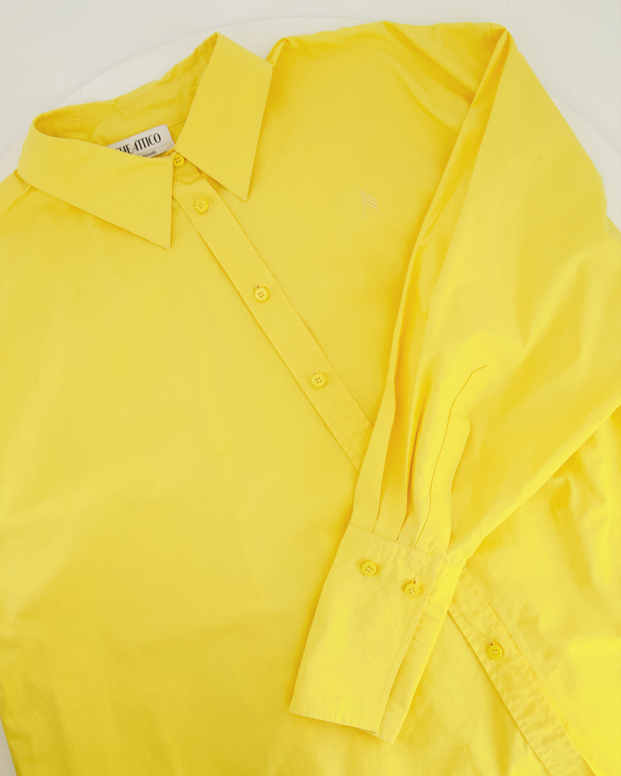 The Attico Yellow Button Down Shirt with Logo Detail Size IT 38 (UK 6)