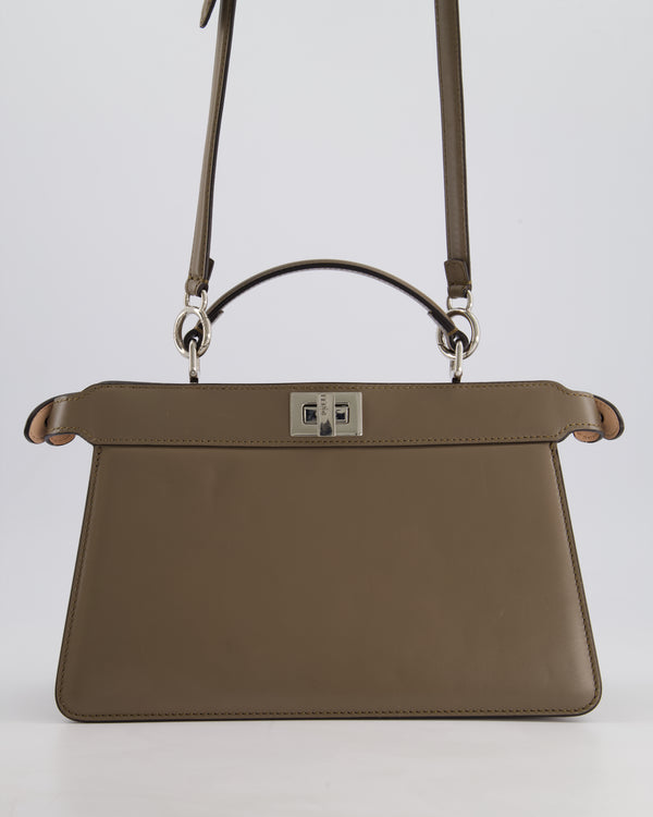 Fendi Light Brown With Pink Interior Leather Small Peekaboo Bag with Silver Hardware