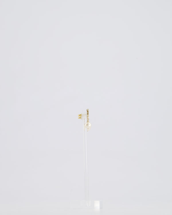 Chanel Gold CC and Pearl Drop Earrings