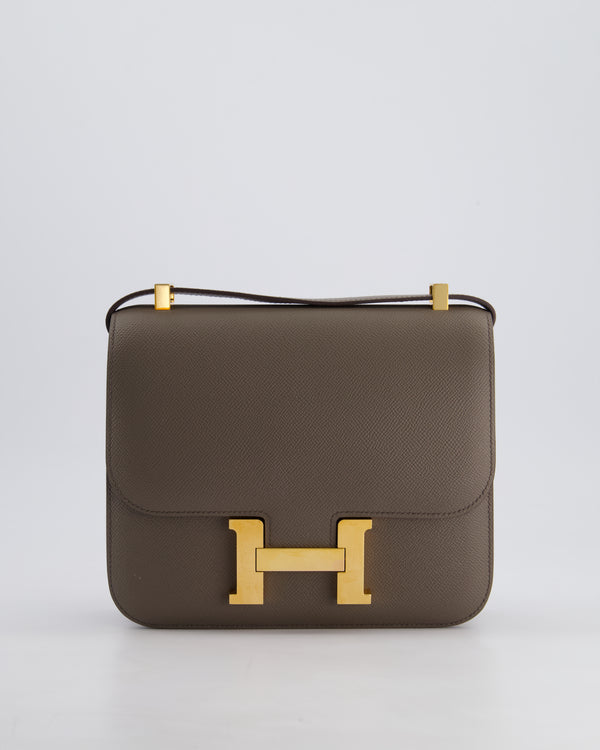 *HOT* Hermès Constance 24cm Bag in Gris Etain Epsom Leather with Rose Gold Hardware