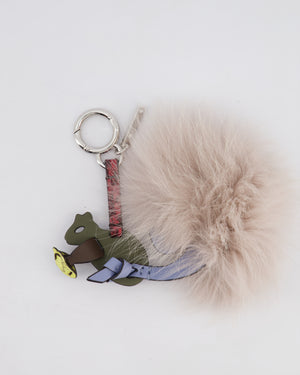 Fendi Grey Fur and Leather Squirrel Keyring Charm