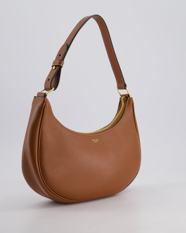 Celine Brown Ava Shoulder Bag with Logo and Gold Hardware Bag