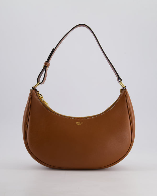 Celine Brown Ava Shoulder Bag with Logo and Gold Hardware Bag