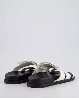 Hermès White Chypre Sandals Size EU 37