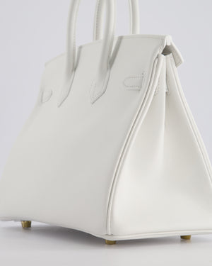 Hermès Birkin 25cm Bag in New White Swift Leather with Gold Hardware