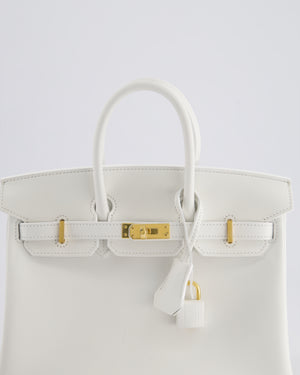Hermès Birkin 25cm Bag in New White Swift Leather with Gold Hardware