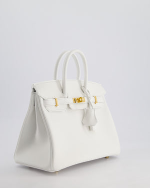 Hermès Birkin 25cm Bag in New White Swift Leather with Gold Hardware
