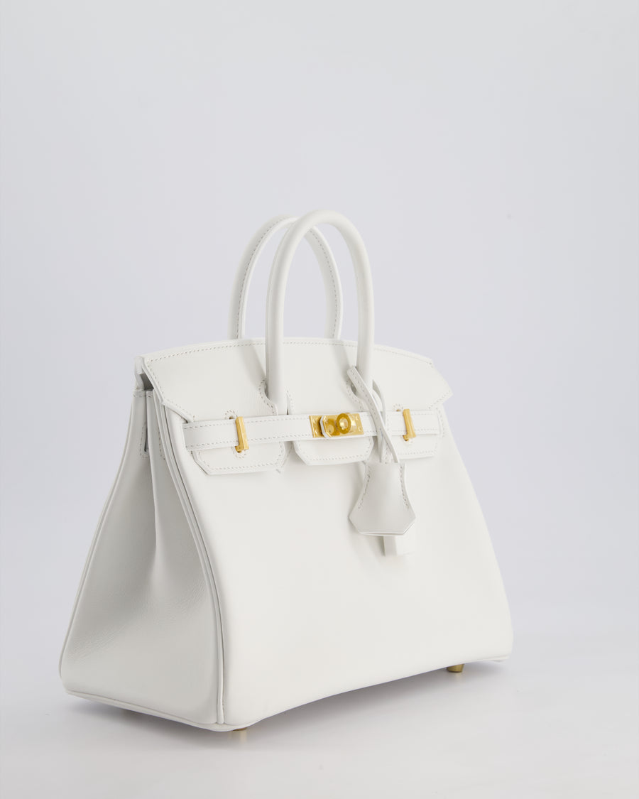 Hermès Birkin 25cm Bag in New White Swift Leather with Gold Hardware