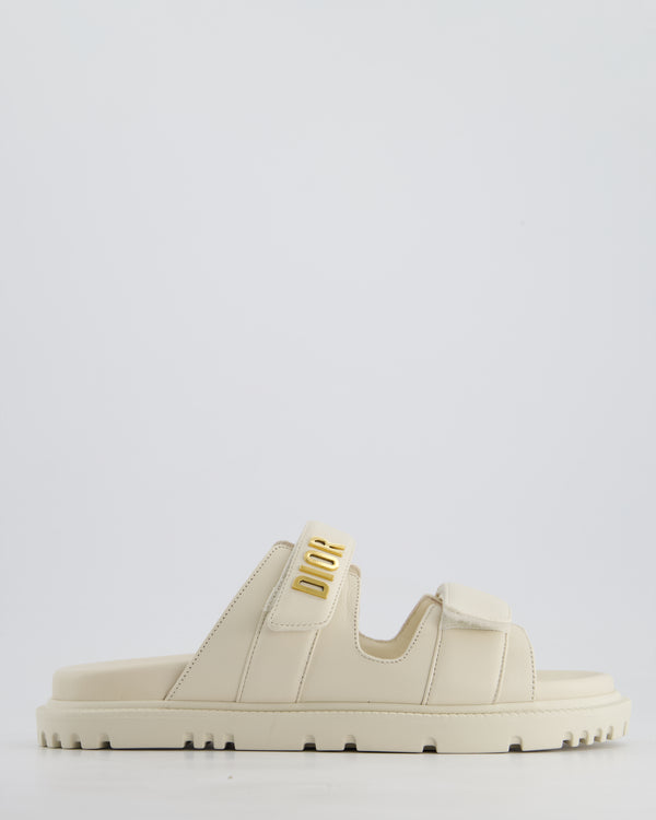 Christian Dior White Dioract Slide with Gold Hardware Size EU 38.5