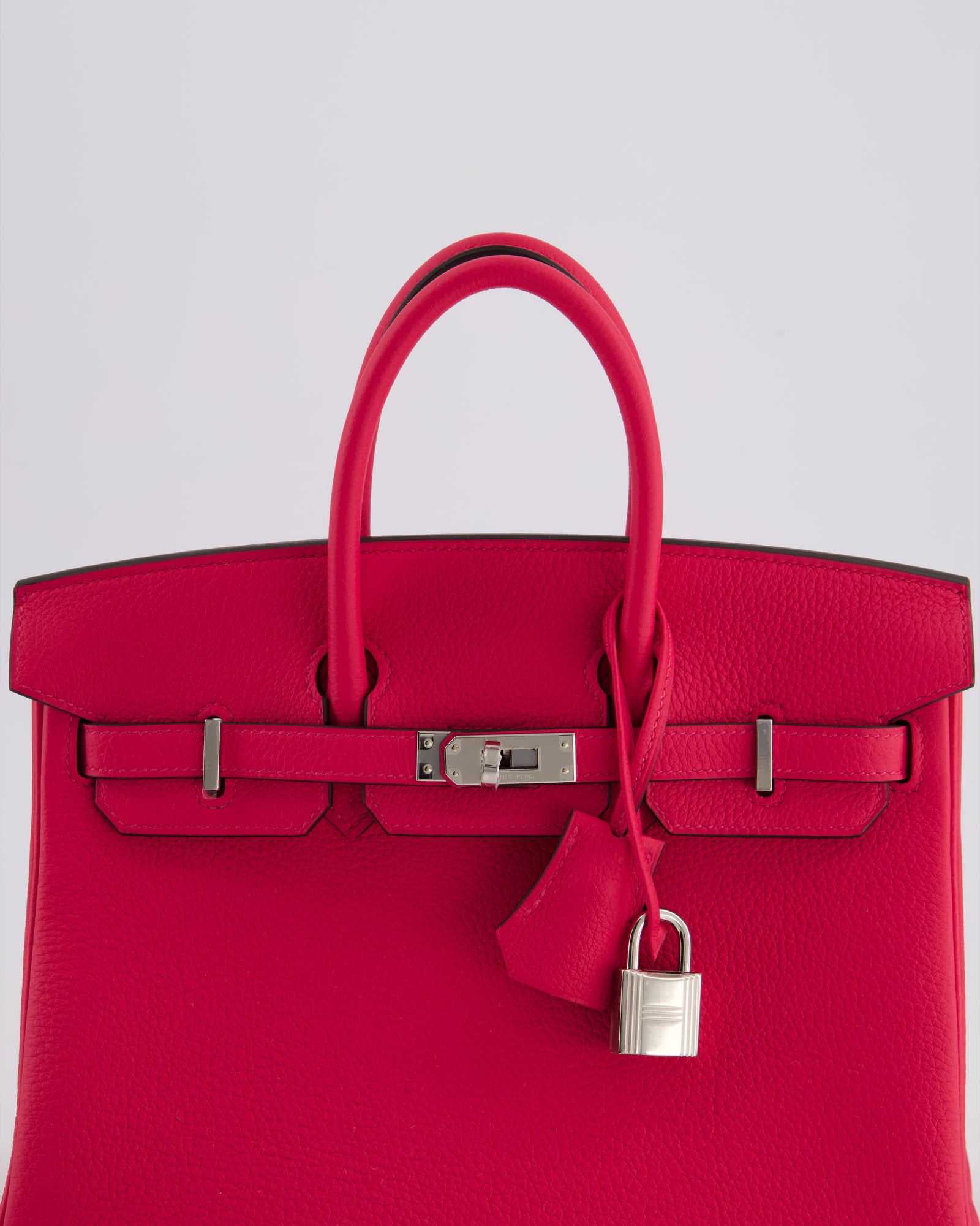 RARE* Hermès Birkin 25 Retourne Bag in Rose Mexico Togo Leather