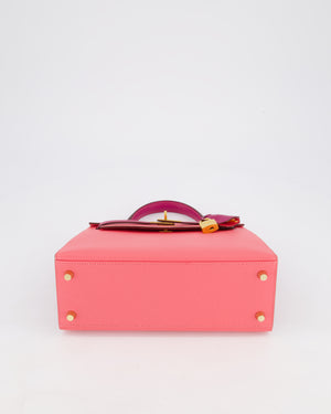 Hermès Kelly Sellier HSS 25cm Bag in Rose Azalee and Rose Pourpre Epsom Leather with Brushed Gold Hardware
