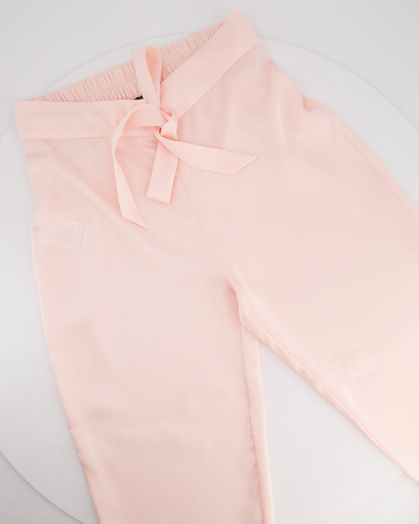 Nadine Merabi Pink Pyjama Trousers with Feather Details Size S (UK 8)
