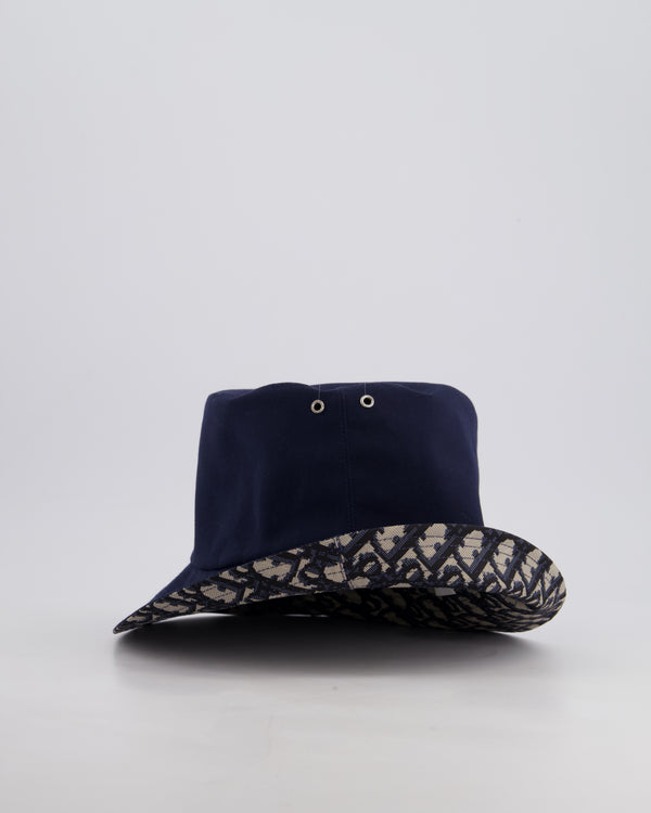 Christian Dior Navy Bucket Hat with Oblique Printed Interior Size 57 RRP £560