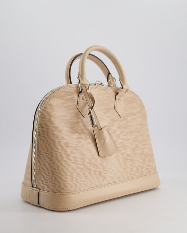 Louis Vuitton Alma MM Bag in Beige Epi Leather with Silver Hardware
