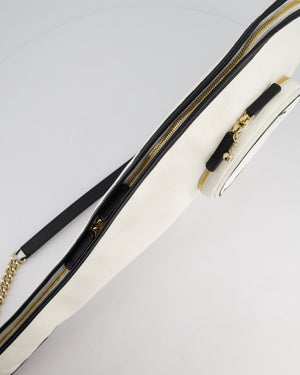 Chanel 23/C White Canvas Tennis Racket Bag with Champagne Gold Hardware