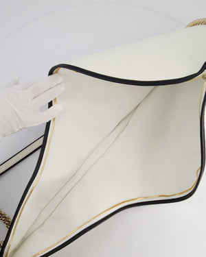 Chanel 23/C White Canvas Tennis Racket Bag with Champagne Gold Hardware