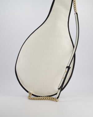 Chanel 23/C White Canvas Tennis Racket Bag with Champagne Gold Hardware