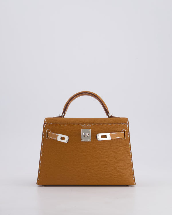 Hermès Mini Kelly II 20cm Bag in Gold Epsom Leather with Palladium Hardware