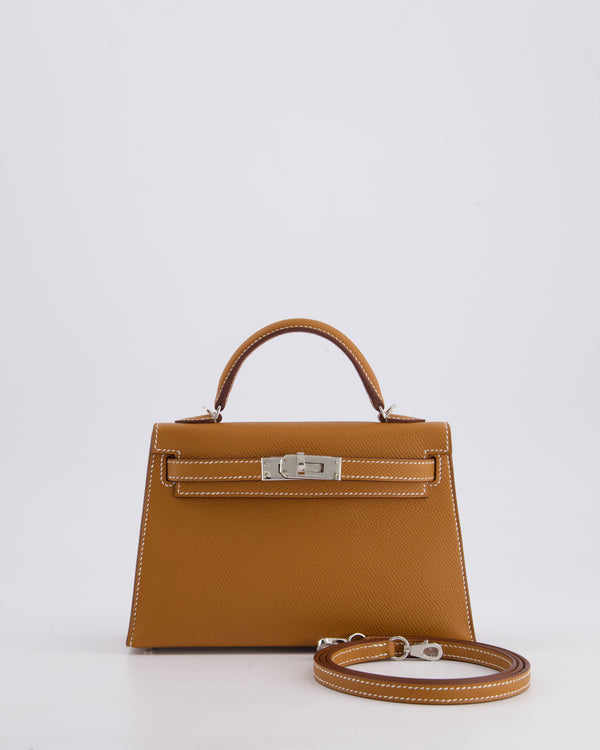 Hermès Mini Kelly II 20cm Bag in Gold Epsom Leather with Palladium Hardware