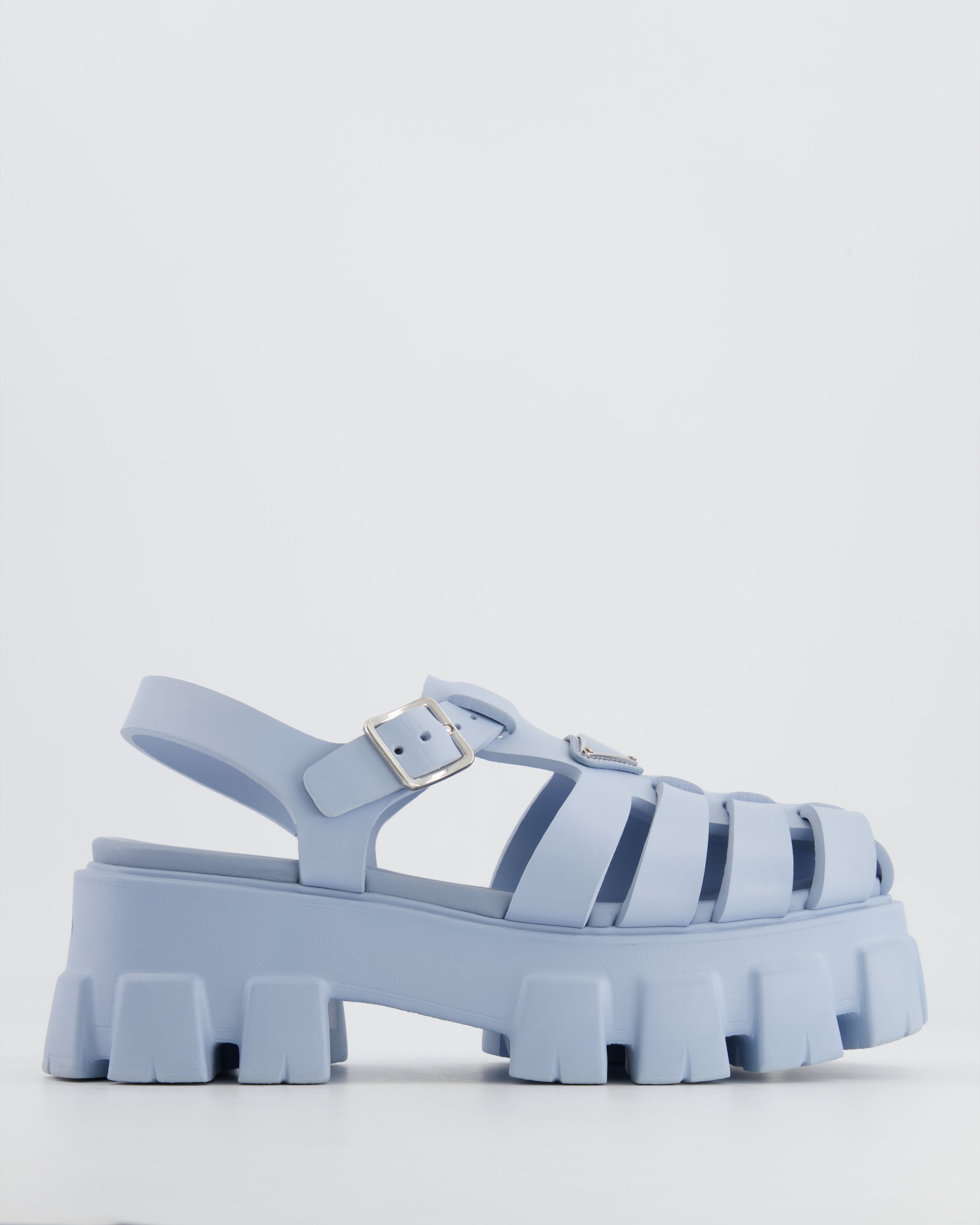 Prada Blue Rubber Platform Monolith Sandals Size EU 38 RRP £650 – Sellier