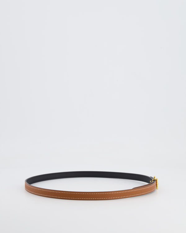 Hermès Black and Gold Reversible 13mm Belt with Gold Ancre Buckle Size 75 RRP £530