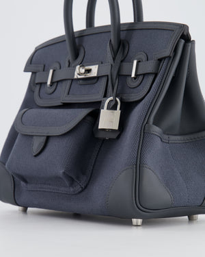 Hermès Cargo Birkin 25cm Bag Toile Goeland Swift in Gris Misty with Palladium Hardware
