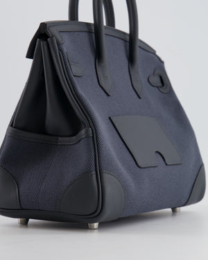 Hermès Cargo Birkin 25cm Bag Toile Goeland Swift in Gris Misty with Palladium Hardware