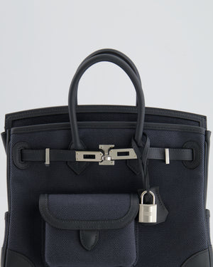 Hermès Cargo Birkin 25cm Bag Toile Goeland Swift in Gris Misty with Palladium Hardware
