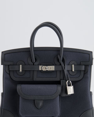 Hermès Cargo Birkin 25cm Bag Toile Goeland Swift in Gris Misty with Palladium Hardware