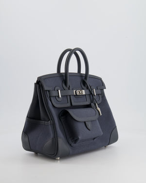 Hermès Cargo Birkin 25cm Bag Toile Goeland Swift in Gris Misty with Palladium Hardware