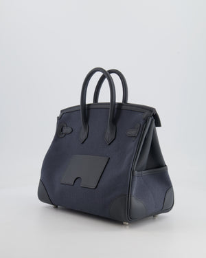 Hermès Cargo Birkin 25cm Bag Toile Goeland Swift in Gris Misty with Palladium Hardware