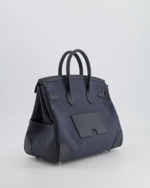 Hermès Cargo Birkin 25cm Bag Toile Goeland Swift in Gris Misty with Palladium Hardware