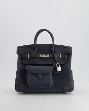 Hermès Cargo Birkin 25cm Bag Toile Goeland Swift in Gris Misty with Palladium Hardware