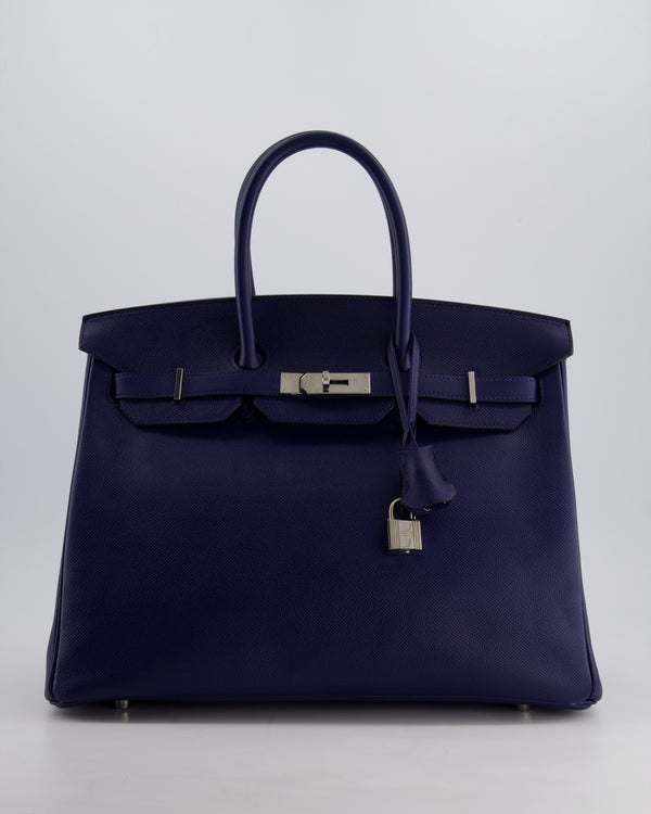 Hermès Birkin 35cm Retourne Bag in Bleu Saphir Epsom Leather with Palladium Hardware